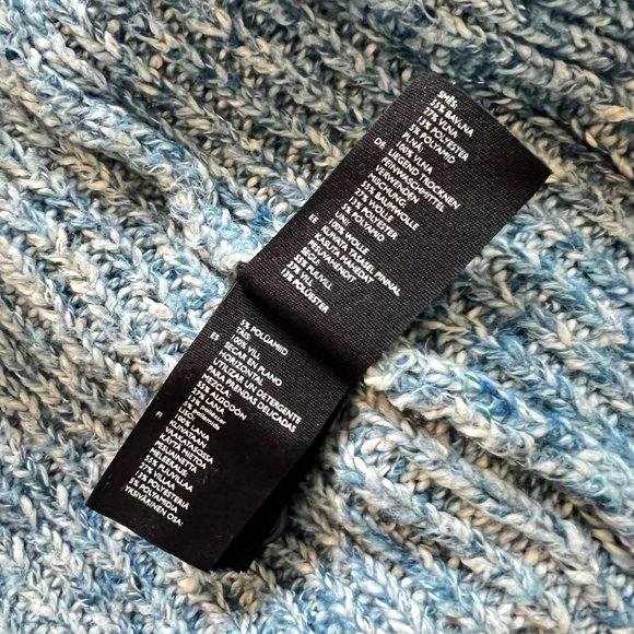 COS Wool Blend Cardigan Color-Block Blue - Picture 9 of 10